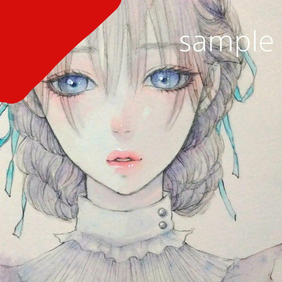 25316B 手描きイラスト　肉筆原画　オリジナル　水彩画 25316B 手描きイラスト 肉筆原画 オリジナル 水彩画