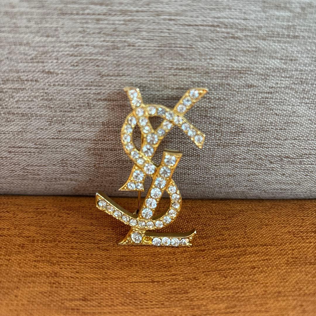 イヴサンローラン ブローチ ビンテージ 少々難あり SAINT LAURENT - 正規未 レア イヴサンローラン ヴィンテージ YSL