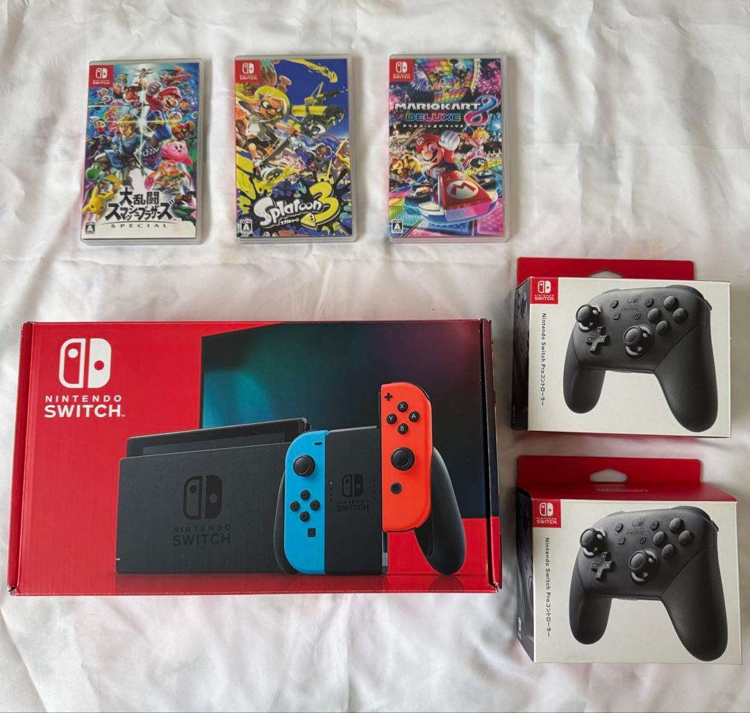ニンテンドースイッチ　本体　カセット3つセット　プロコン2つセット Amazon.co.jp: 【整備済み品】Nintendo Switch Proコントローラー