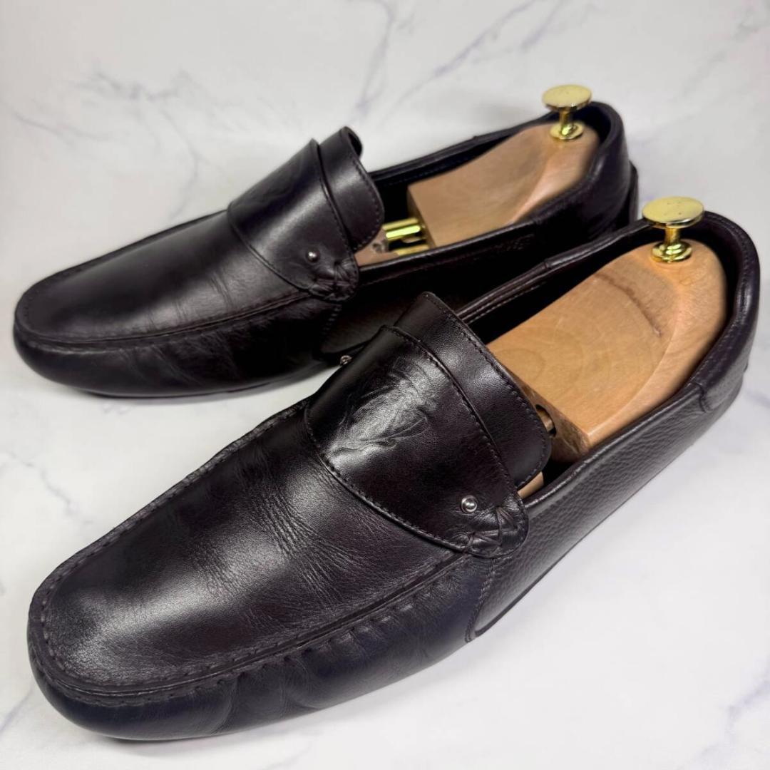 ▼GUCCI▼グッチ 28.5cm ローファー 茶色 ブラウン メンズ レザー