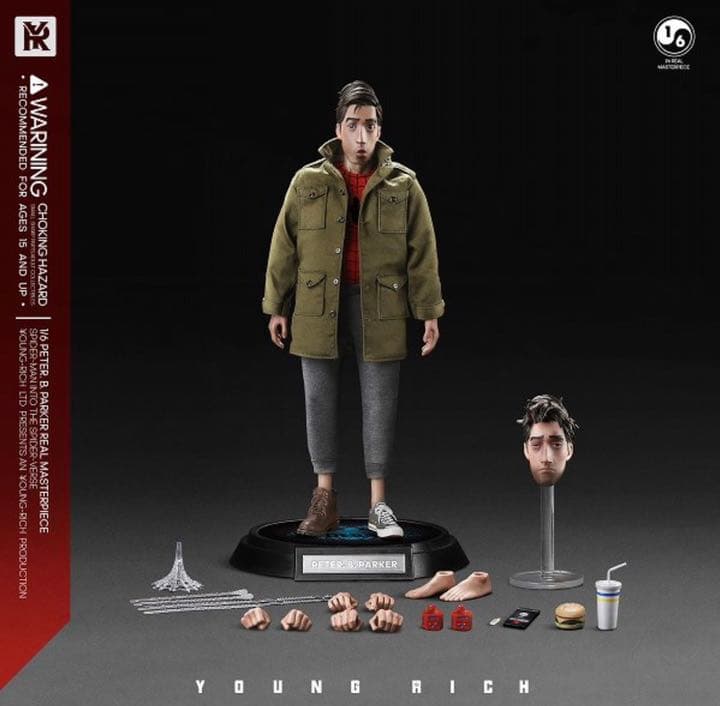 young rich toys ピーターパーカー　1/6 ホットトイズ YOUNGRICH TOYS 1/6 スパイダーマン パラレルワールド ミドルエイジ