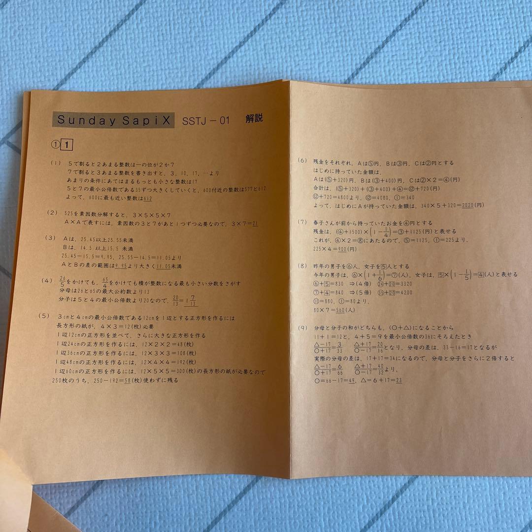 希少 Sunday Sapix 豊島岡算数対策 SSTJ 全14回セット - メルカリ