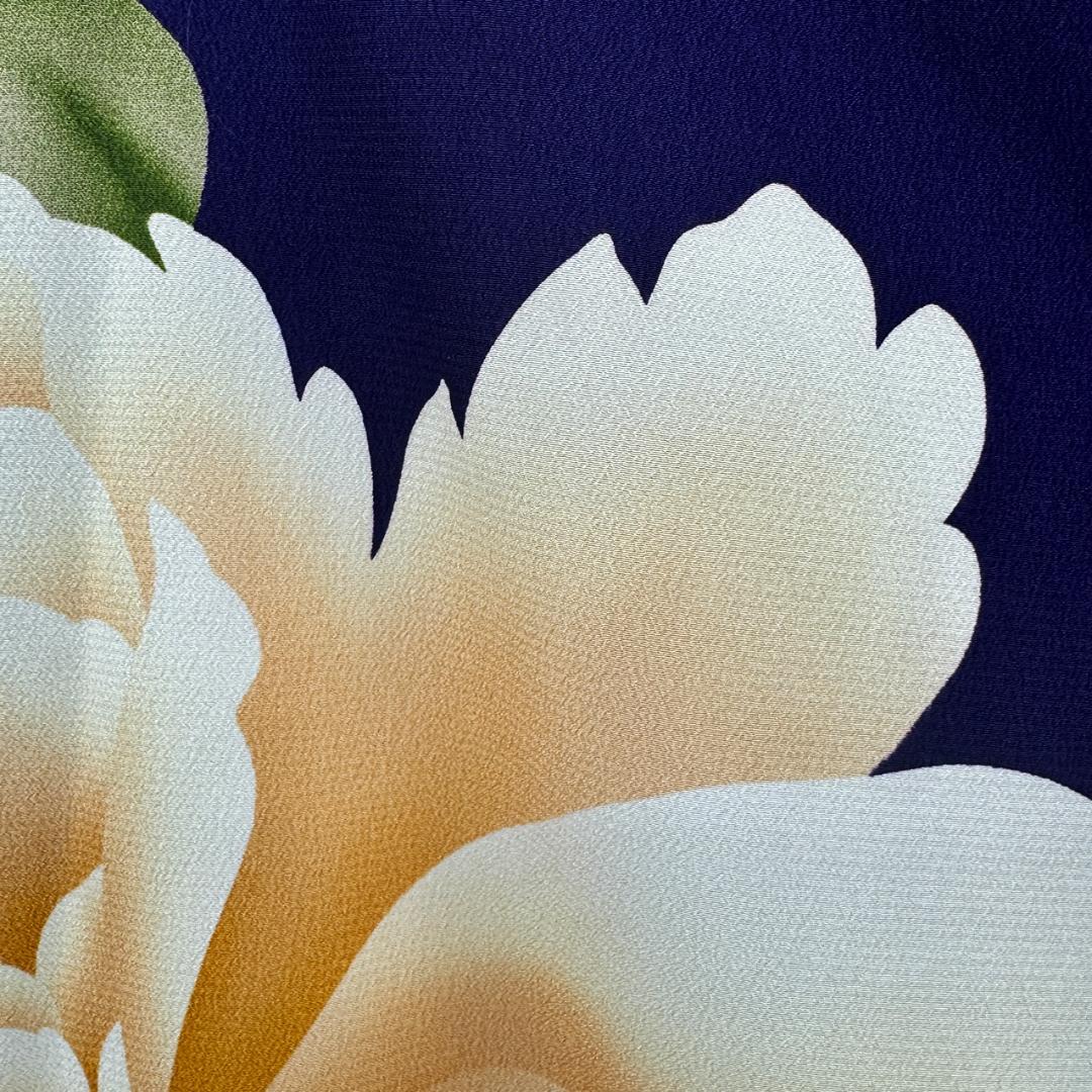 美品トールサイズ ■ ふりふ 小紋 化繊 身丈約167cm、裄約68cm