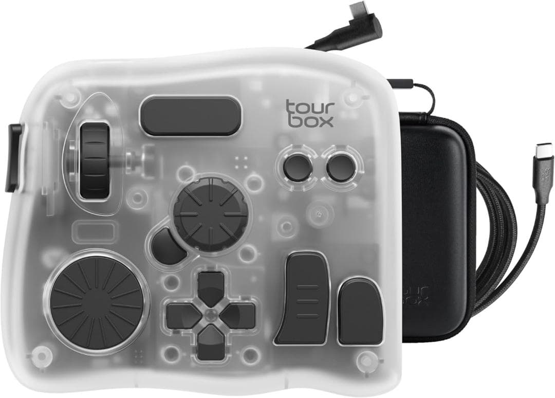 【新品未開封】TourBox Elite Plus　ケース &USBケーブル付き Amazon | TourBox Elite Plus、iPad 左手デバイス Bluetooth イラスト