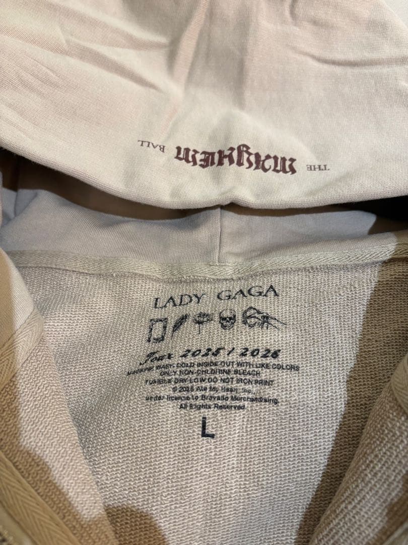 新品 レディーガガ メイヘム ジップ スウェット パーカー L ツアー