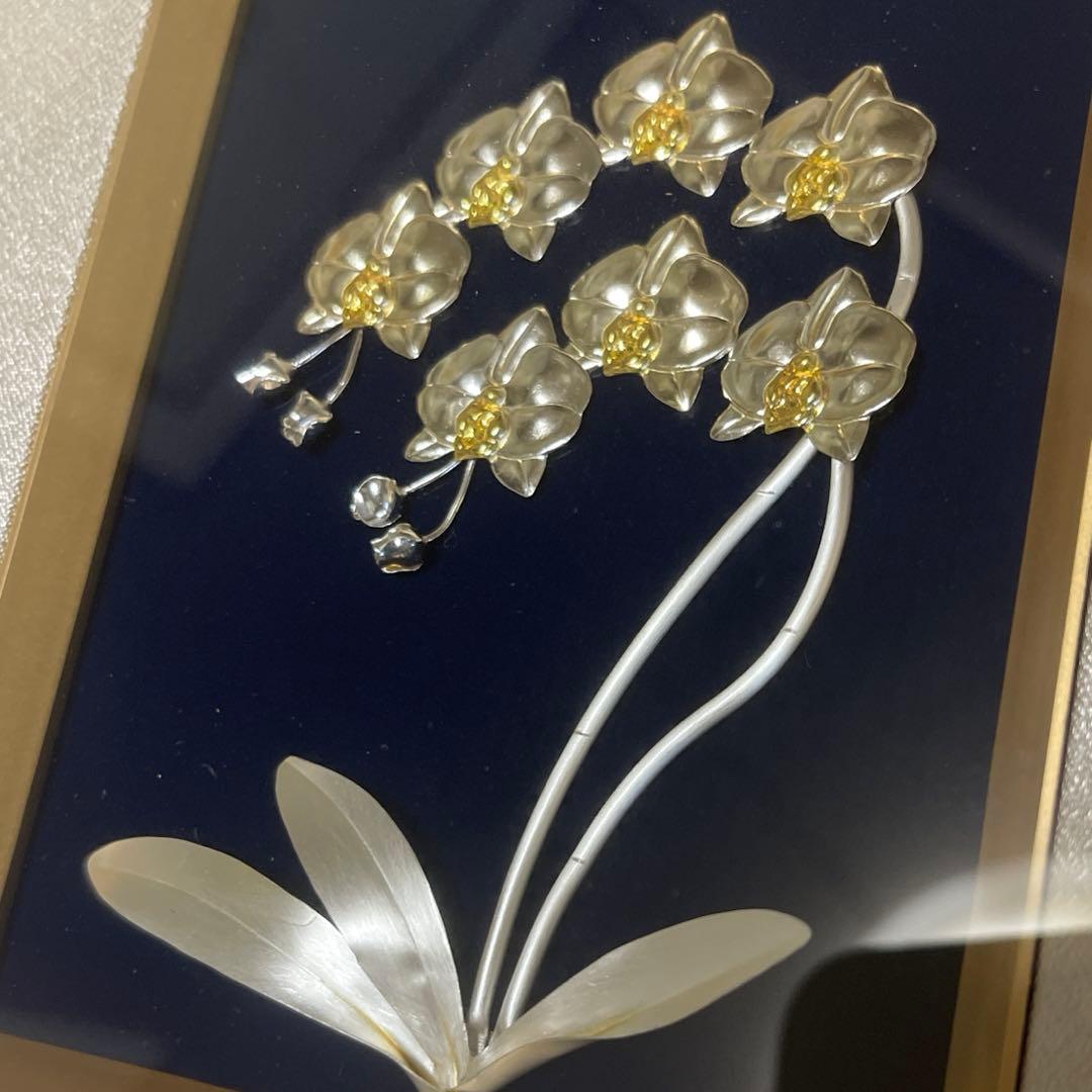 専用出品 純銀製 貴金属画 光則作 胡蝶蘭 フレームにヒビあり - メルカリ