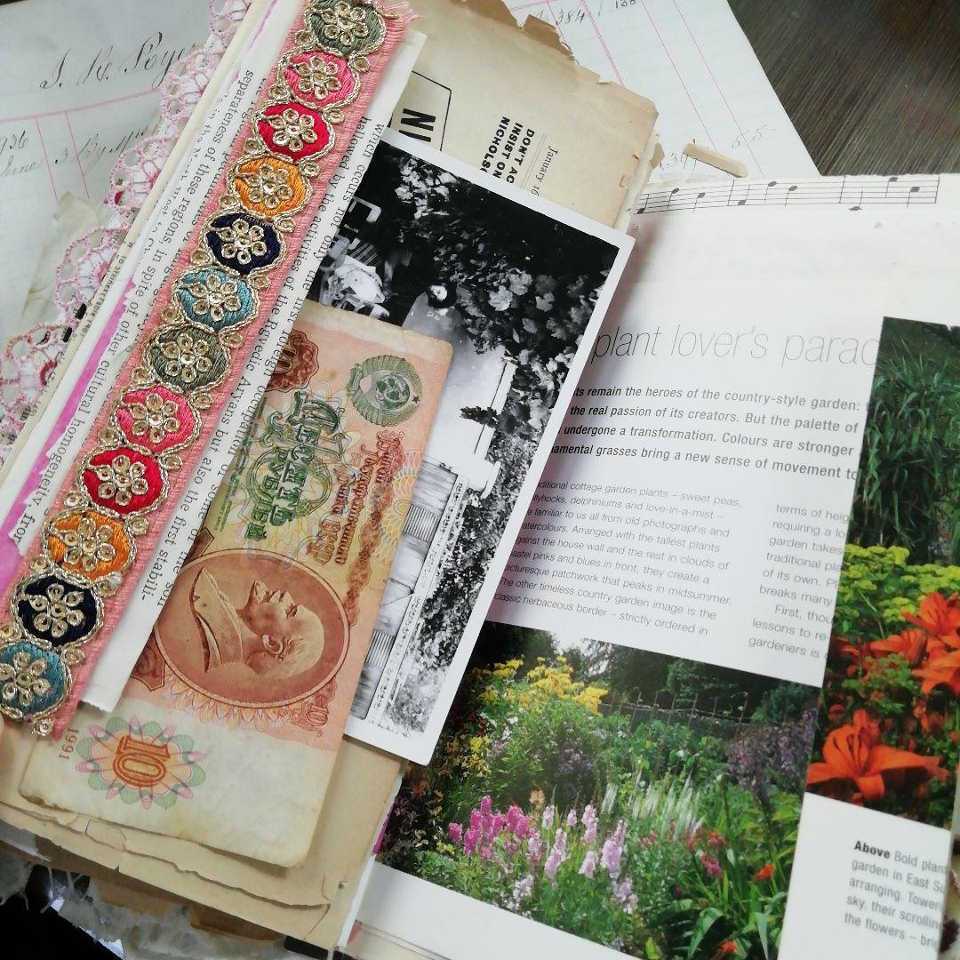 vintage pinkジャンクジャーナル 雑記帳 ヴィンテージ お花と子ども