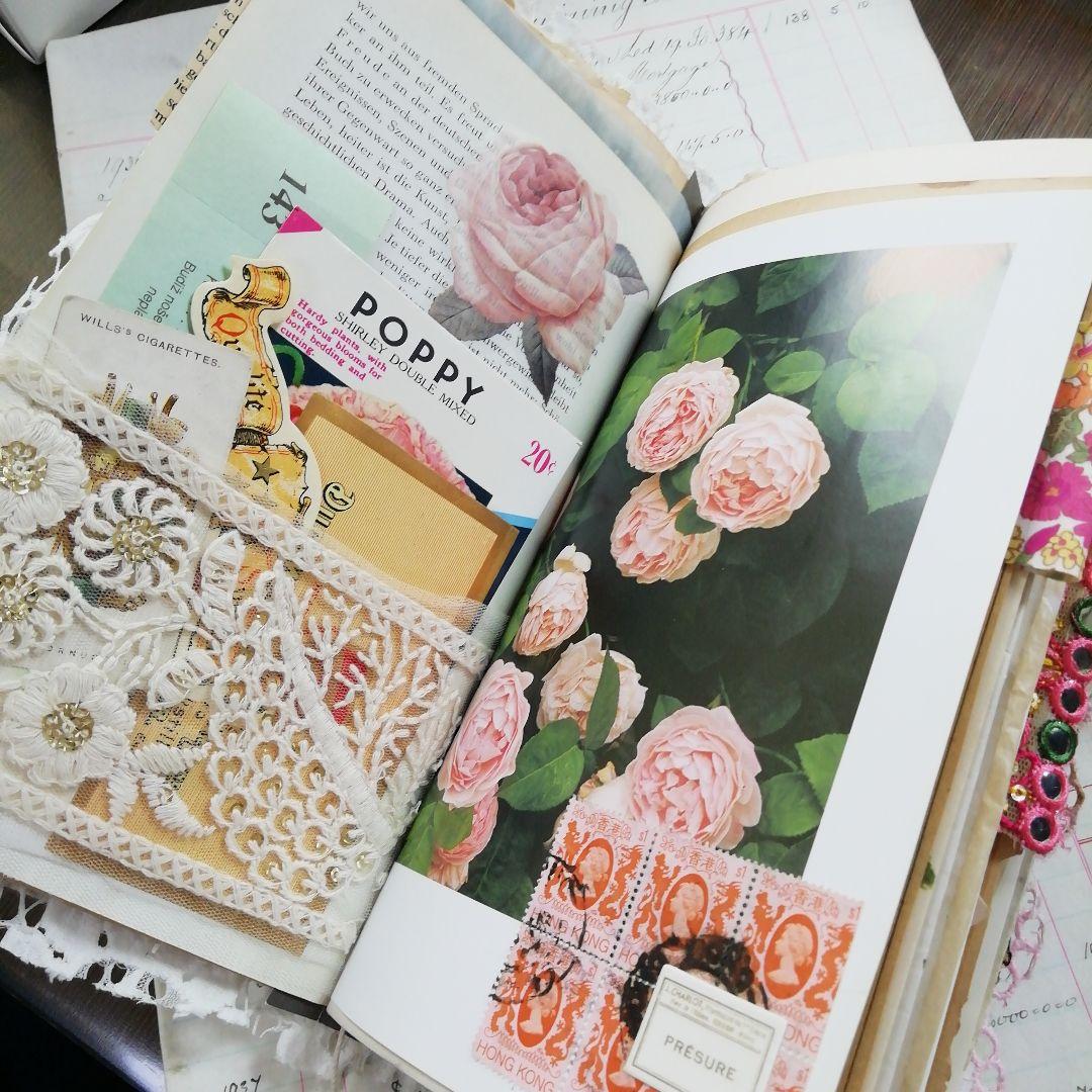 vintage pinkジャンクジャーナル 雑記帳 ヴィンテージ お花と子ども