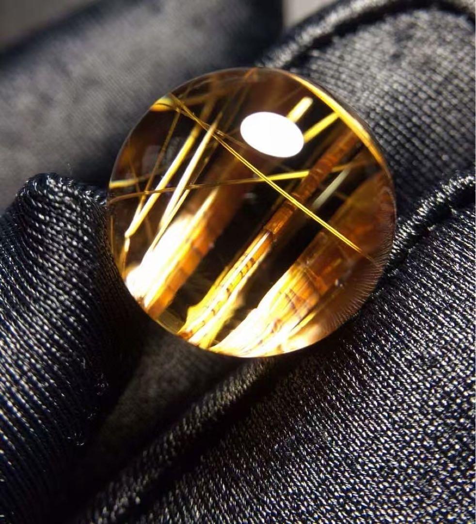 ⭐︎天然銅色ゴールドルチルクオーツ 丸玉 14.9mm 4.6g