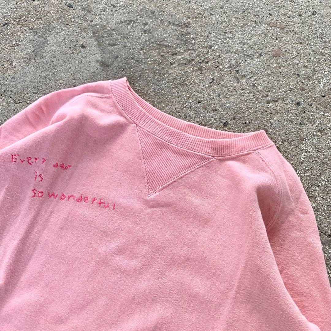 RHC RonHerman ロンハーマン クルースウェット ピンク 刺繍モデル