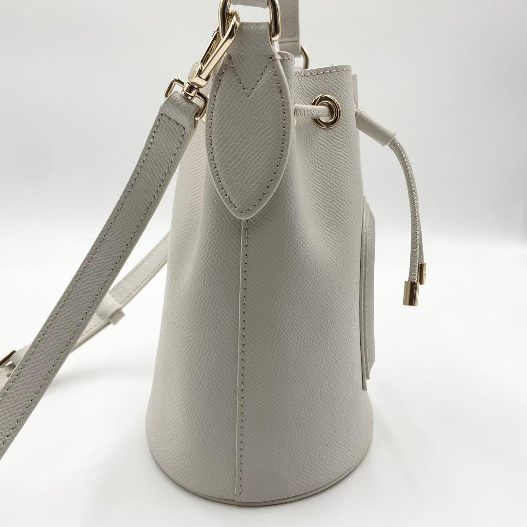 未使用級 現行 フルラ クリオ バケットバッグ レザー 2way アーチロゴ