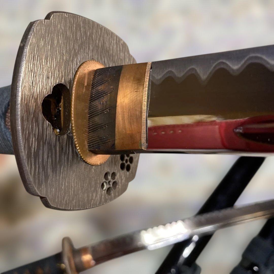 高級豪華版居合刀大小2本 青柄 桜透し木瓜鍔 - メルカリ