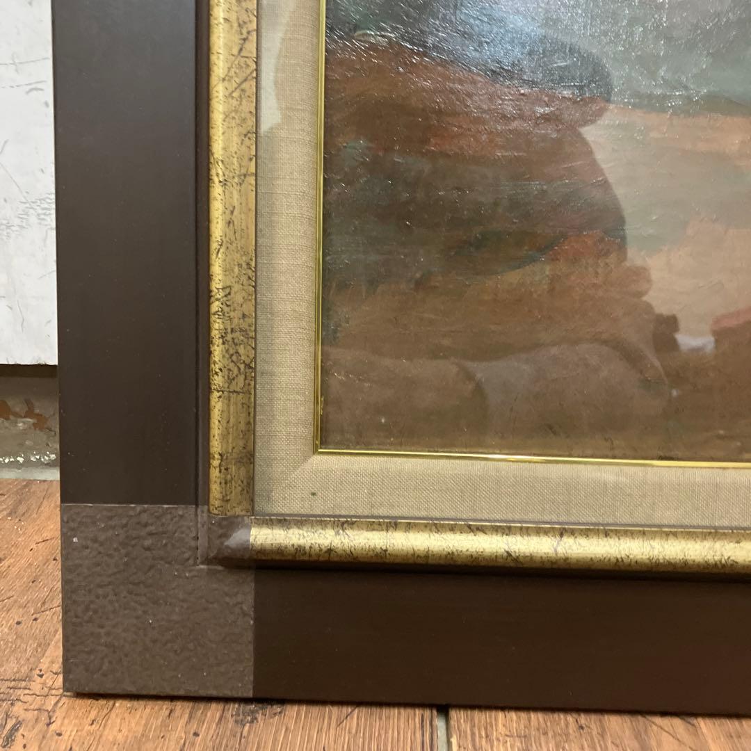 中井 亮 ネパール山脈 油彩画 油絵 絵画 真筆 F6号相当 額装 額縁 風景画