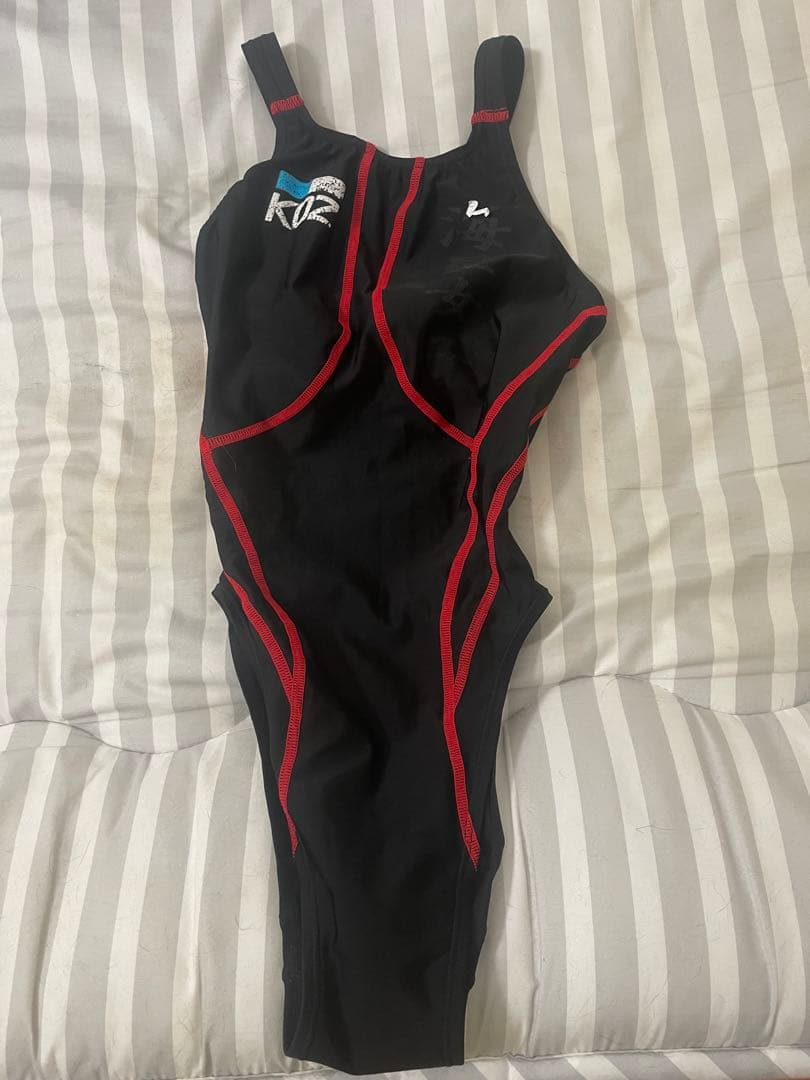 KOZ 競泳水着 黒 赤 SWIMHXBY] 競泳水着 レディース ガールズ 283 ベーシック 黒赤