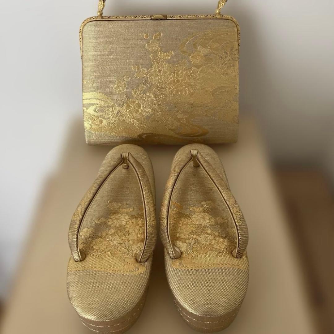 おき宗 和装用バッグ 本金佐賀錦 草履セット 菊梅 流水 慶時用 - メルカリ