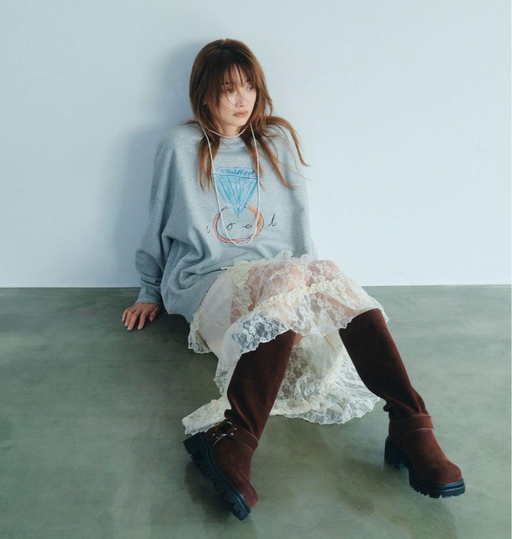 美品試着のみ】COEL ダイヤプリントスウェット グレー ヨンア