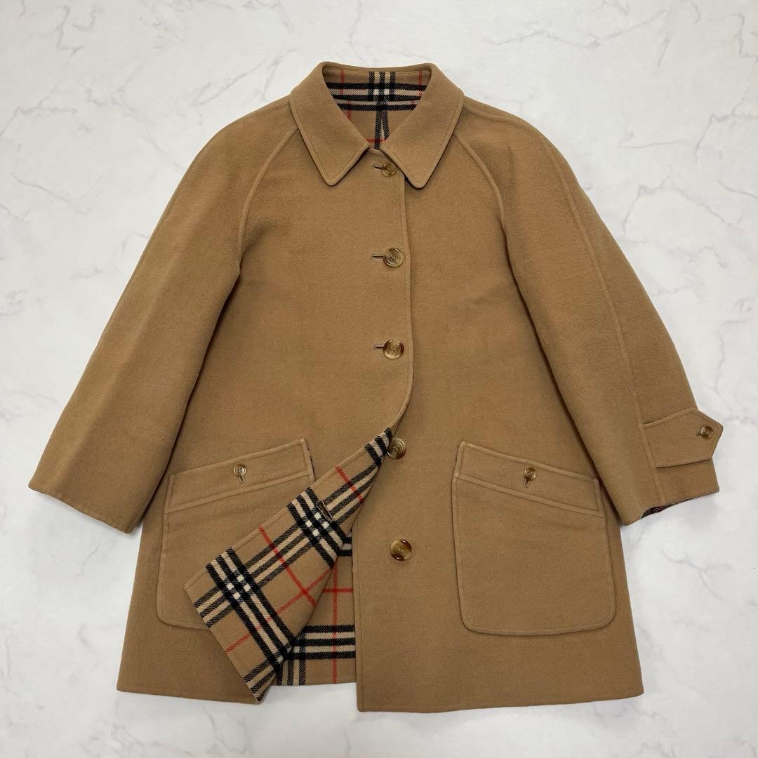 希少 バーバリー リバーシブルコート ノバチェック ダブルフェイス 三