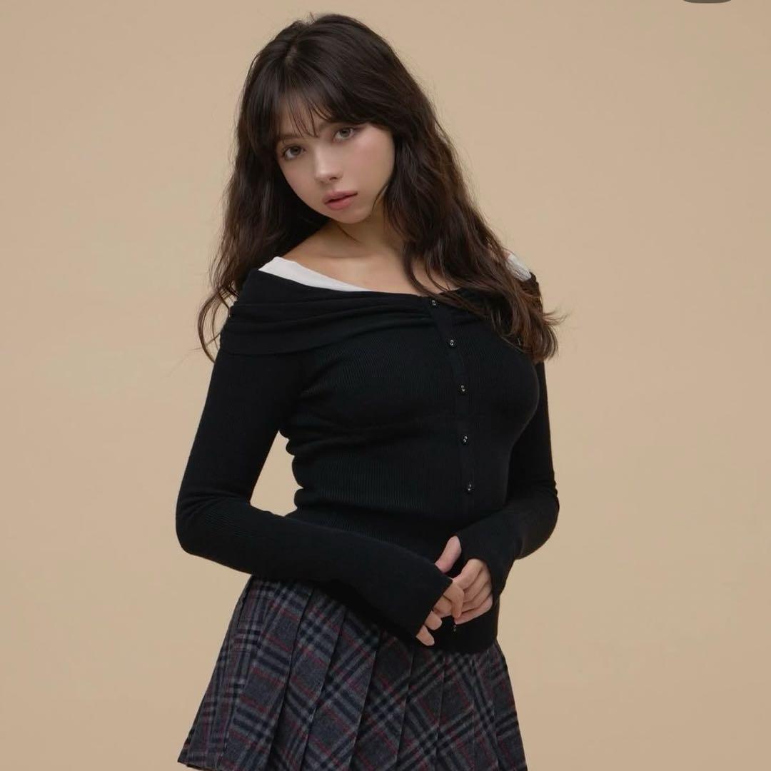 アンドマリー shannon tull knit tops ANDMARY】Shannon tulle knit tops