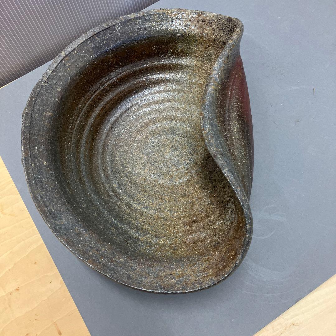 骨董品 茶道具 古常滑焼￼菓子鉢 時代箱 背景キズ S203HI