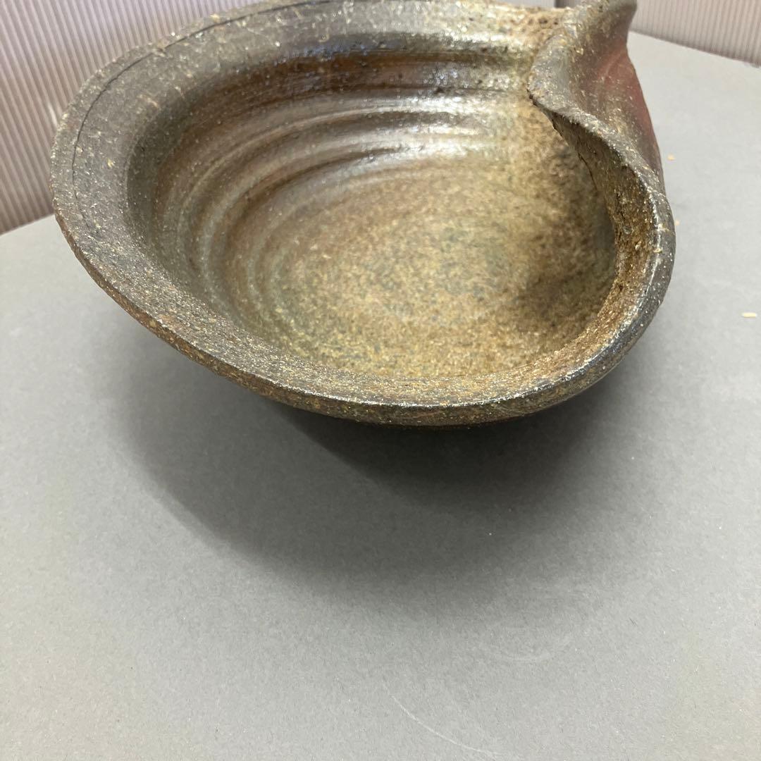 骨董品 茶道具 古常滑焼￼菓子鉢 時代箱 背景キズ S203HI