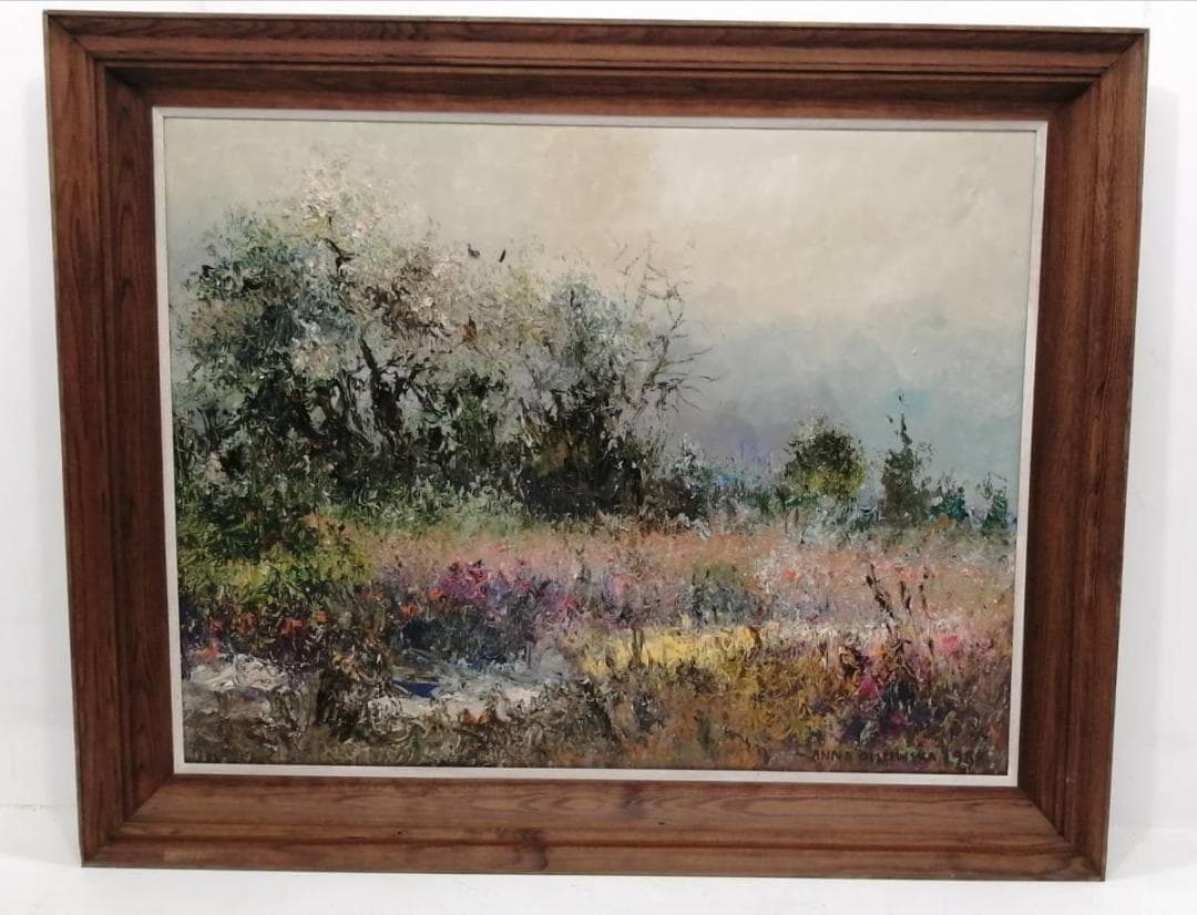 1【真作】アンナ・オルシェウスカ 風景 油彩 1988 ポーランド 若きポーランド ―色彩と魂の詩（うた） 1890-1918 京都国立近代美術館