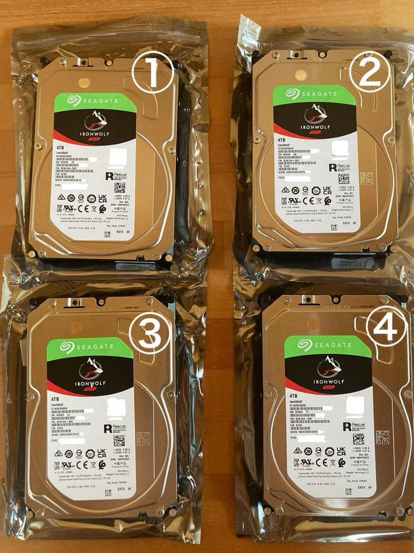 Seagate IronWolf 4TB HDD 4台セット Seagate Ironwolf Pro ST4000NE001 4TB SATA 3.5