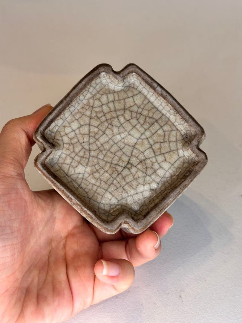 中国 宋代 哥窯 水盂 小壺形 開片釉 古陶磁 文房具 時代物