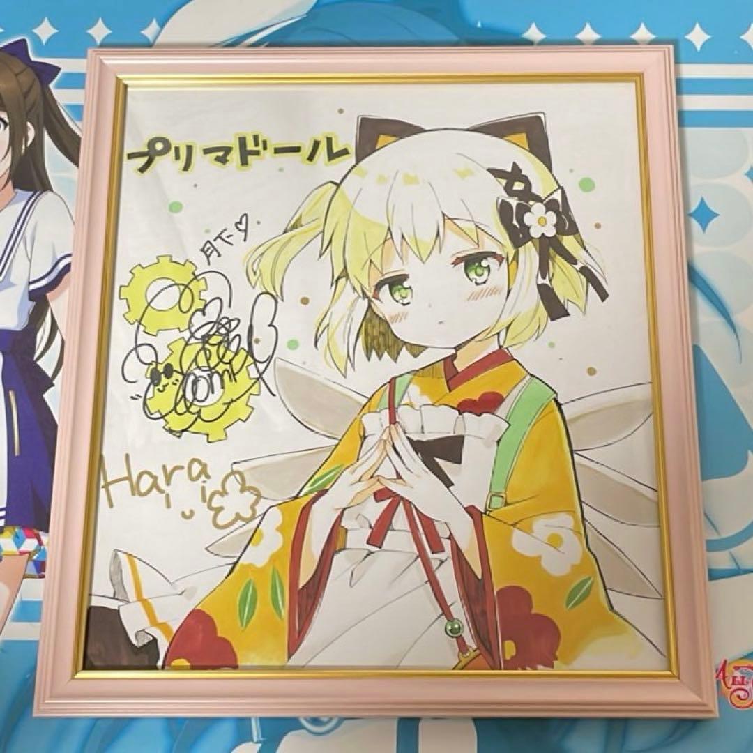 原悠衣 富田美憂 直筆サイン＆直筆イラスト 色紙 声優 まんがタイム