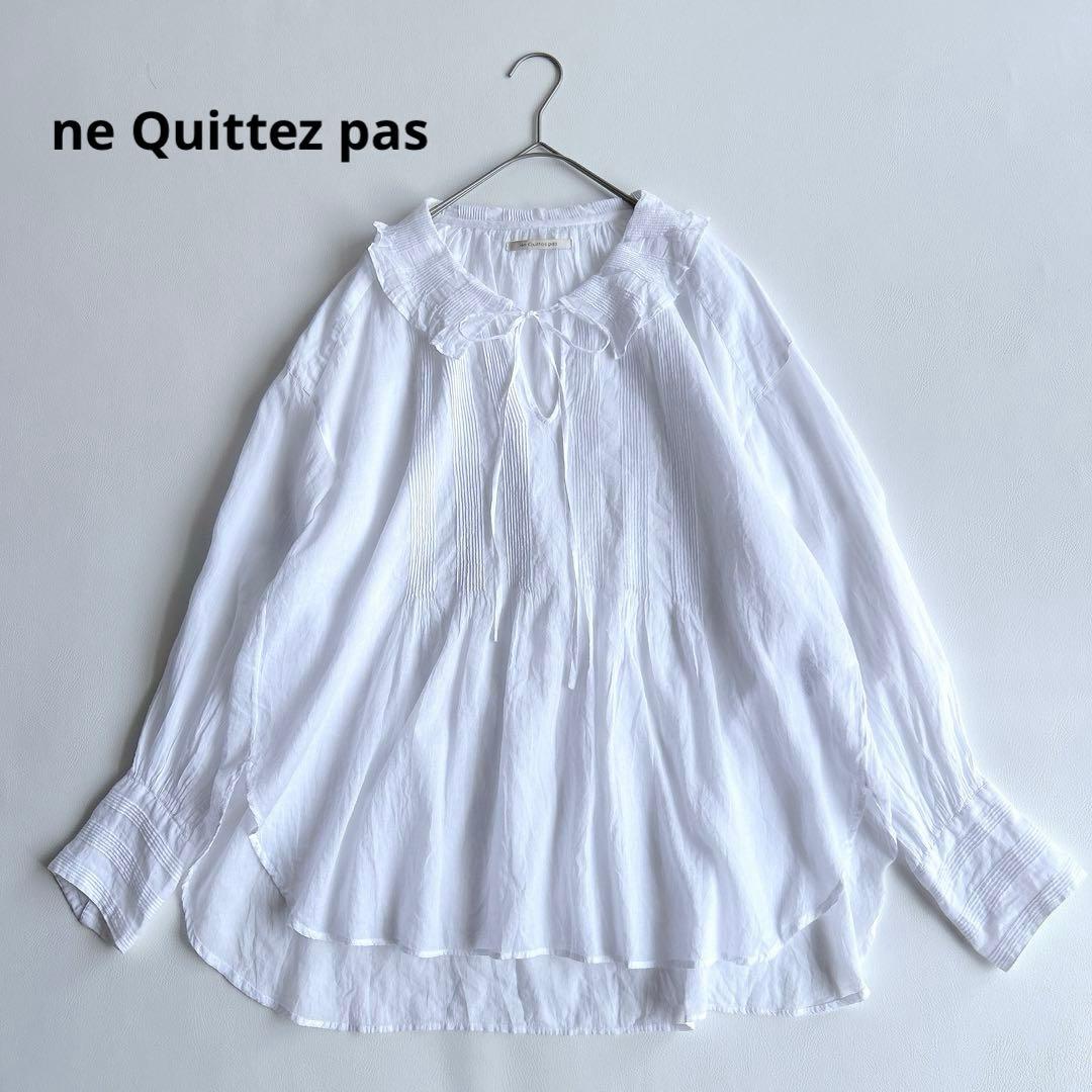 ☆美品☆ヌキテパ 五明祐子さんコラボ 衿フリルブラウス シアー