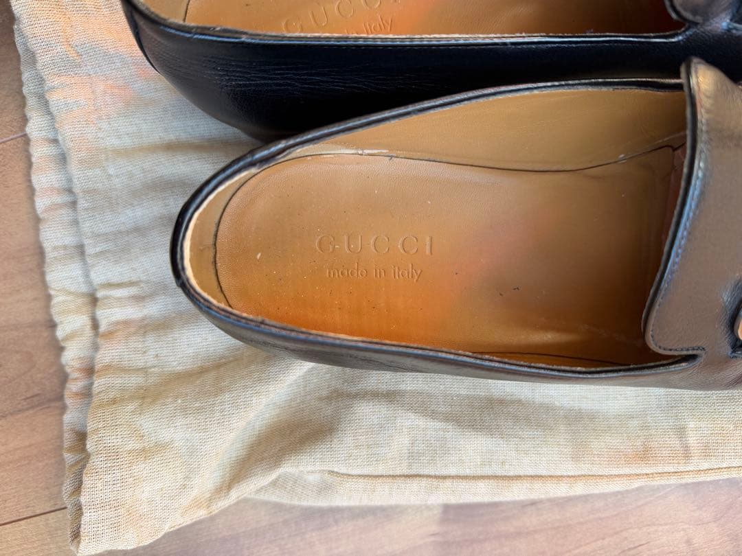 GUCCI ブラックレザー ホースビットローファー　27.5cm(サイズ9)