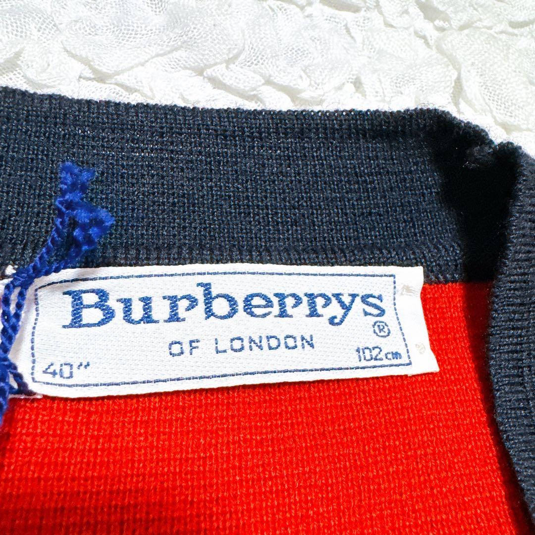 Burberrys旧タグカーディガン 赤 金ボタン ホースマーク 80年代