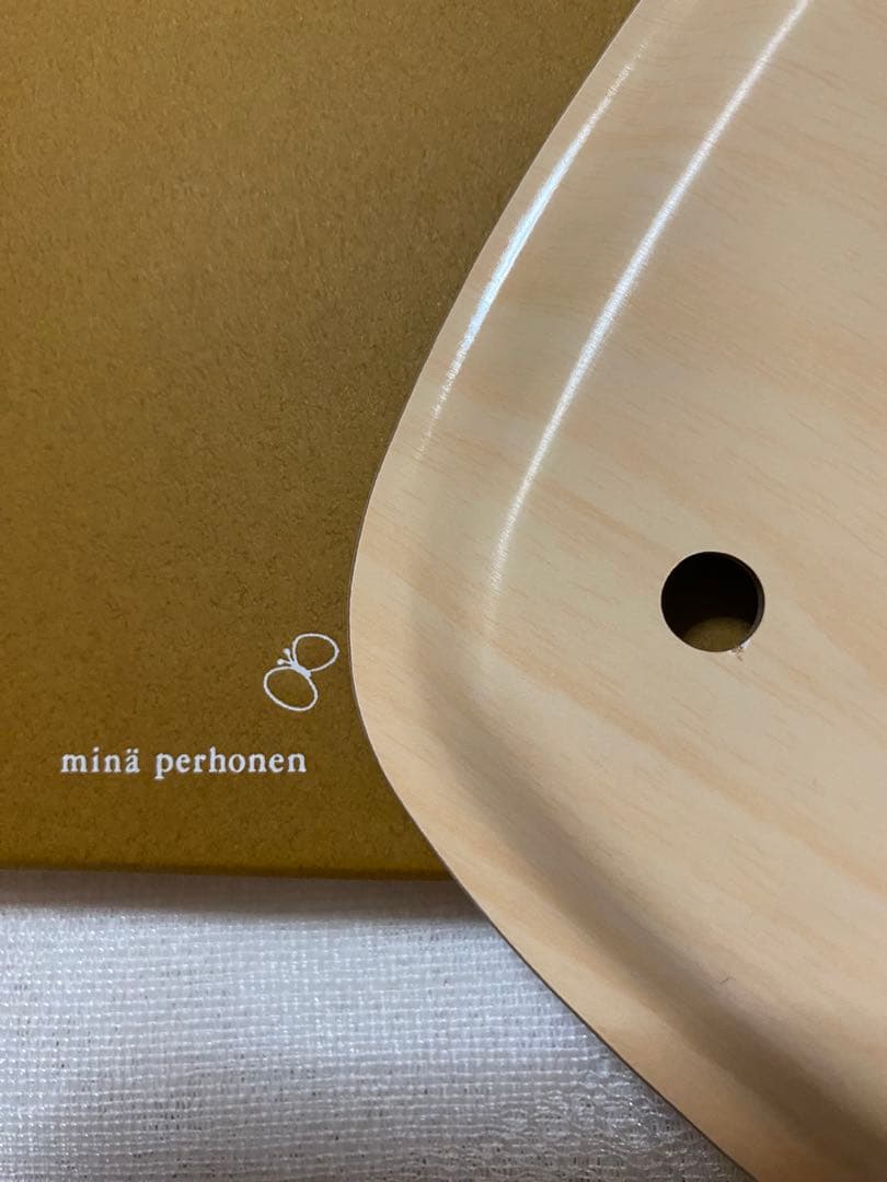 新品未使用☆ミナペルホネン タンバリン トレイ brown 白樺＊菱形 レア希少