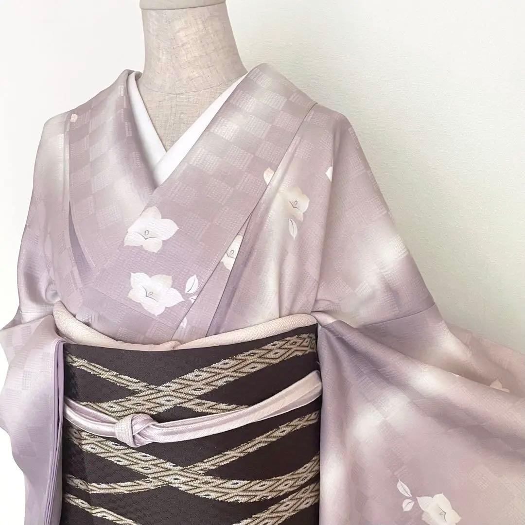 着物正絹 縞小紋 袷 縦縞 モダン 未使用保管しつけ糸付き - メルカリ