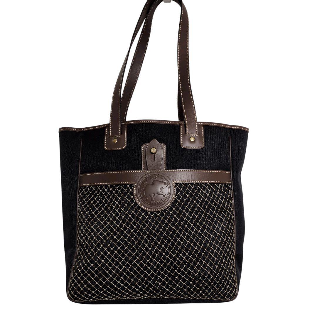 美品】ハンティングワールド サファリトゥデイ デカロゴ トート 黒 大