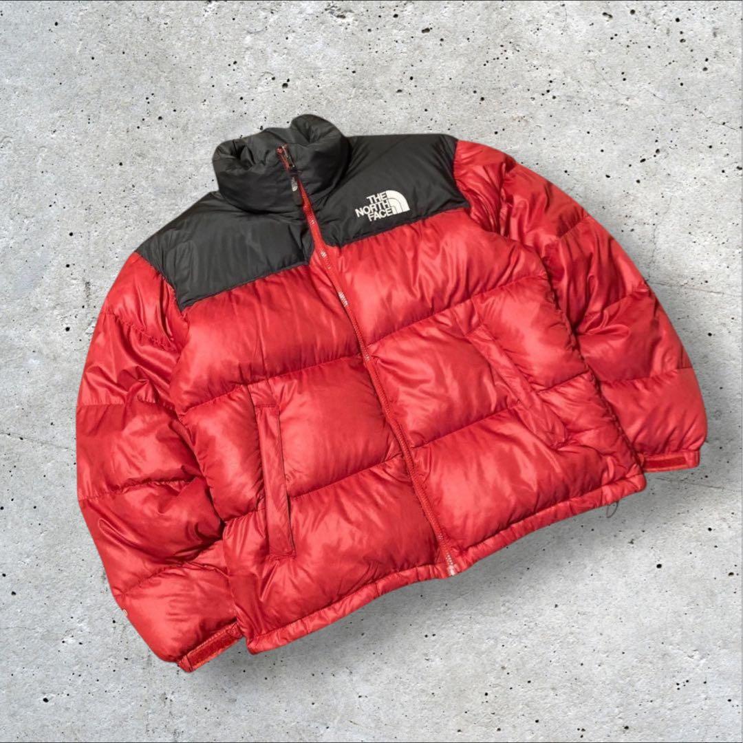 ザ・ノースフェイス〉ヌプシ ダウンジャケット 赤 M 700 ツートン