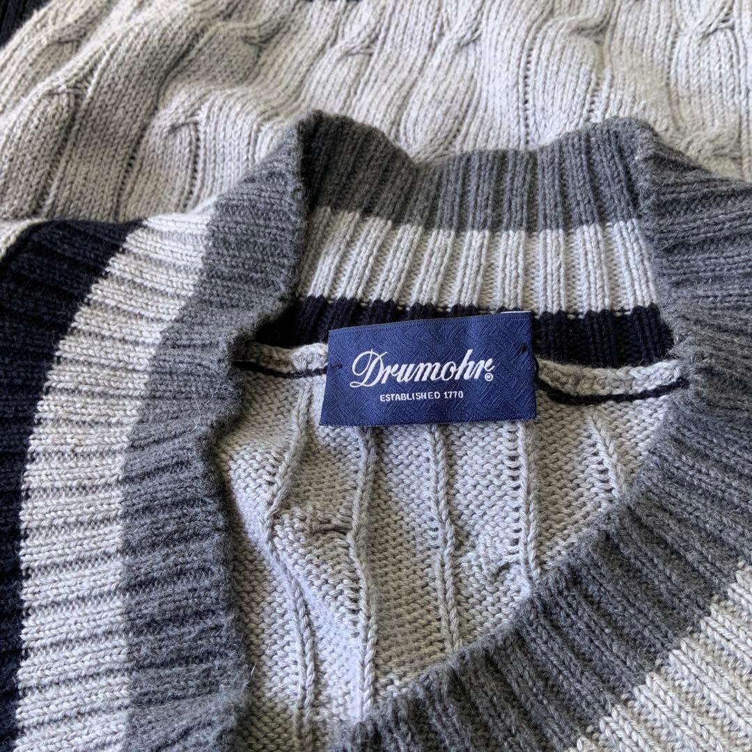 Drumohr ドルモア チルデンニット 48 コットンカシミヤ 伊製 - メルカリ