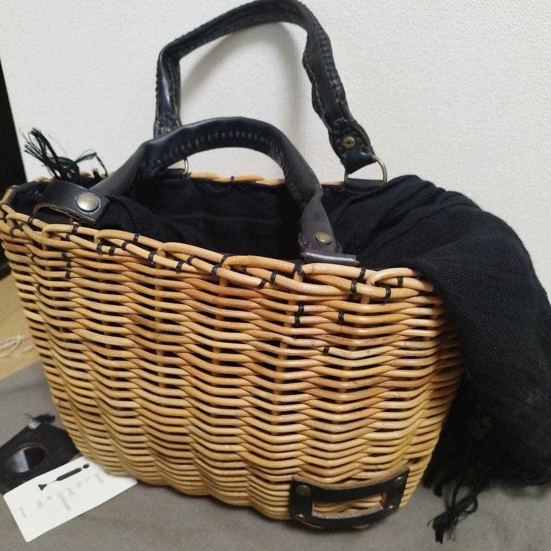 Hib☆Y☆エバゴス　かごバッグ　ブラック　リネン被せ たまのお出かけだからこそ「ebagos（エバゴス）」のカゴバッグを主役に