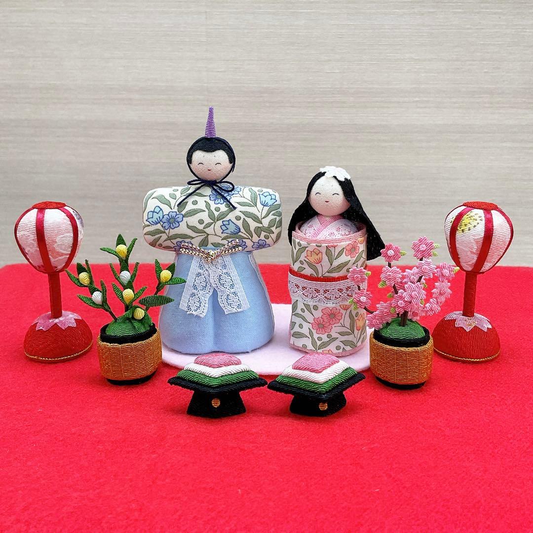 雛飾り小道具【桜ぼんぼり小＆桜橘＆菱餅】お雛様 雛人形 ちりめん細工