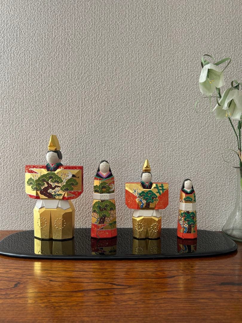 日本橋高島屋購入 最高級品 一刀彫 神泉 神泉作奈良 雛人形 立雛 20.5