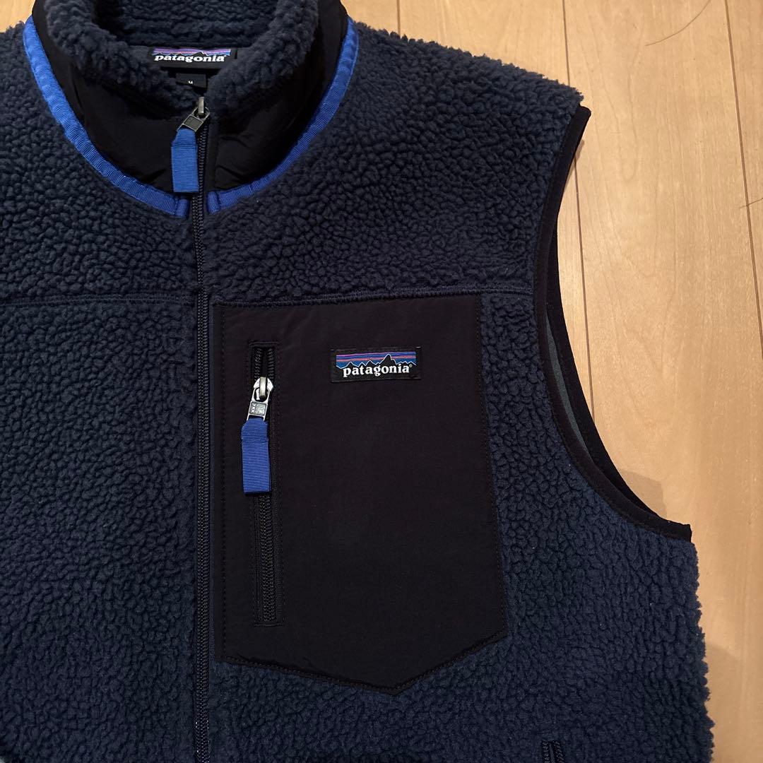 patagonia ネイビー フリースベスト Mサイズ - メルカリ