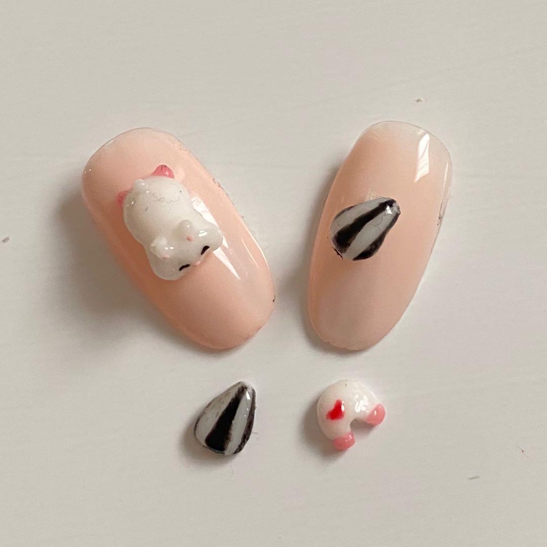 3Dネイルパーツ ネイルパーツ 4点セット ハムスター ハムケツ ひまわり