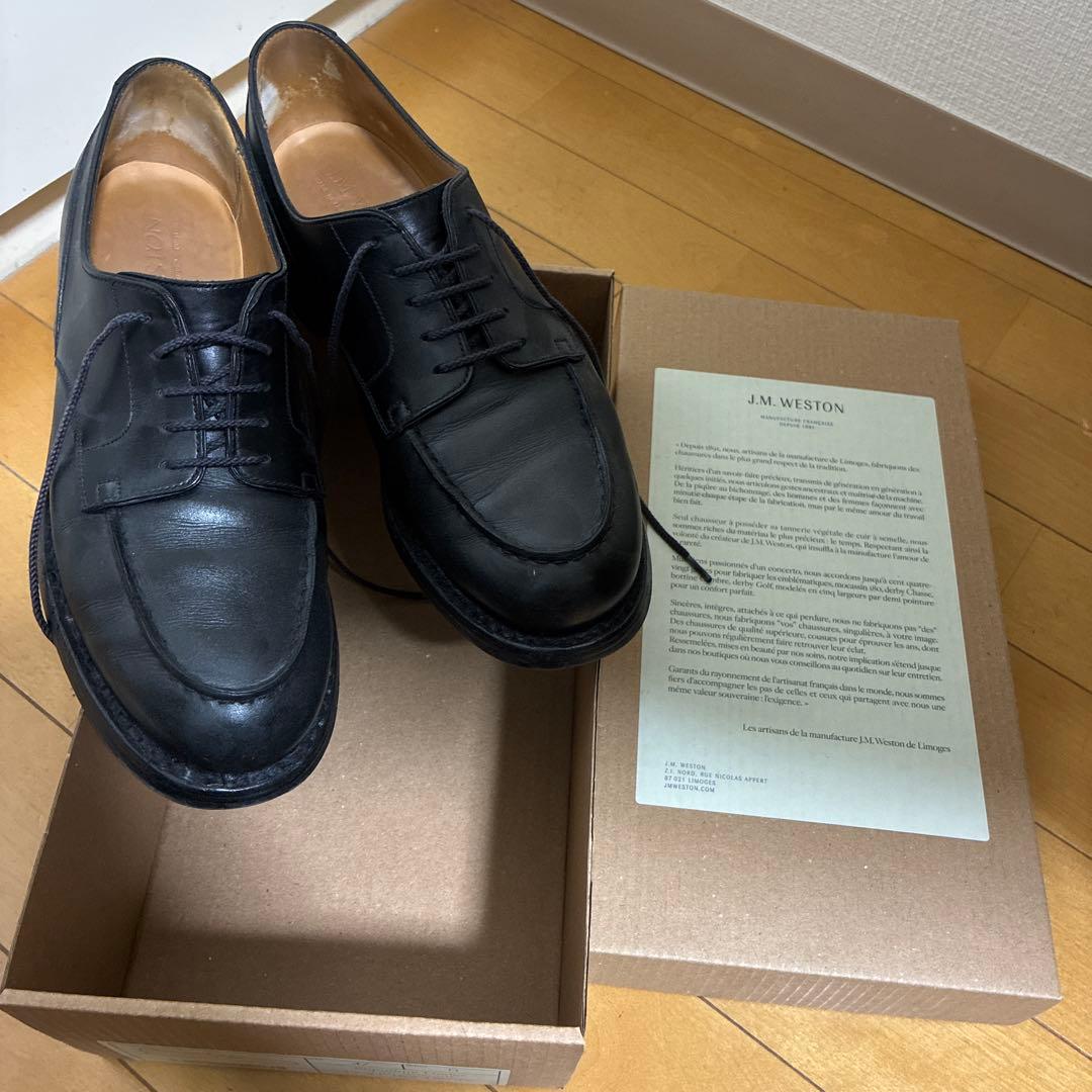 jm weston ゴルフ 5D ブラック ロシアンカーフ 希少 【J.M.WESTON】ジェイエムウエストン 641 ゴルフ Uチップ