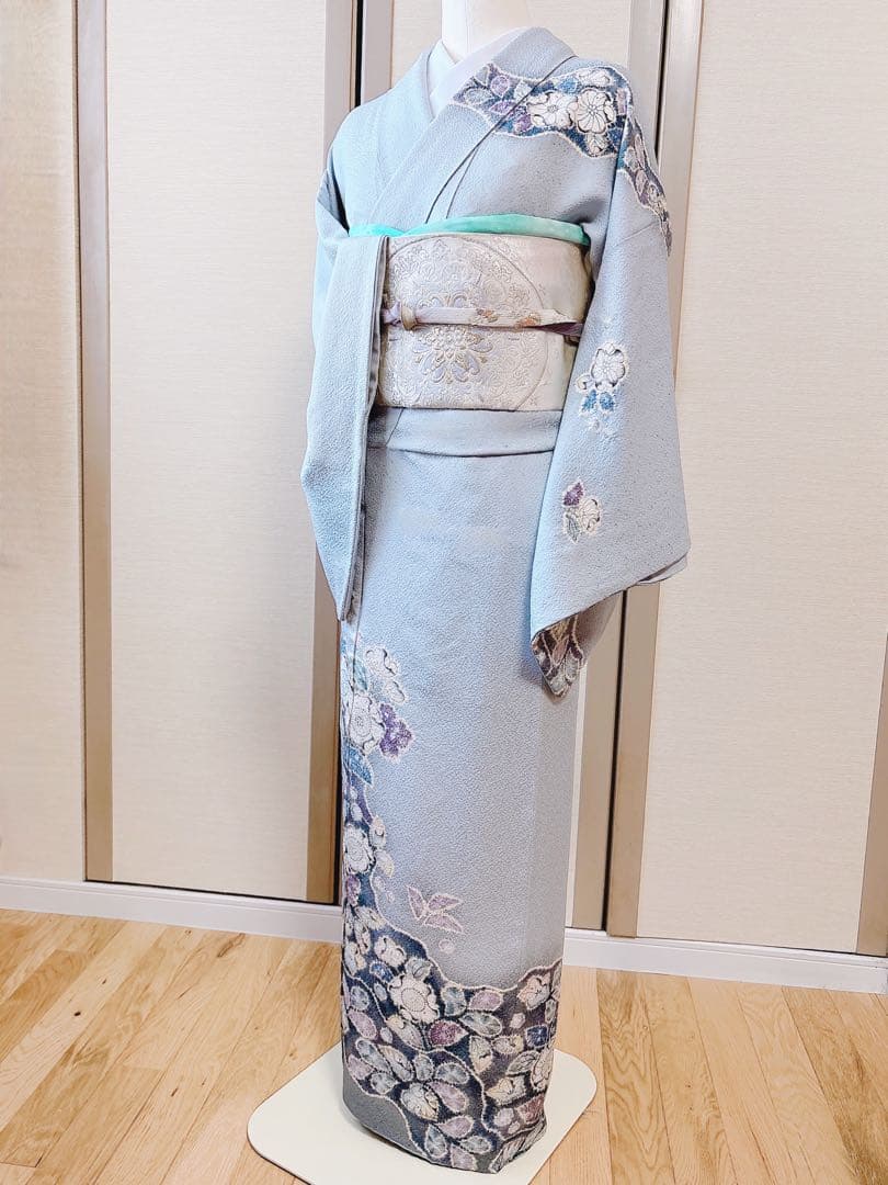 15日引下 美品 作家物 訪問着 フルセット 辻が花 翠山工房 裄67 S M