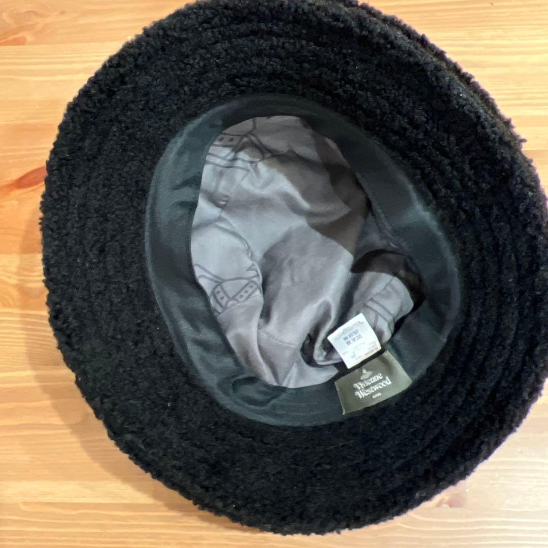 Y*7様 美品Vivienne Westwood ボア バケットハット ブラック - メルカリ