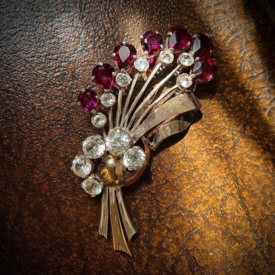 ビンテージ 天然ロードライトガーネット ブローチの通販はau PAY