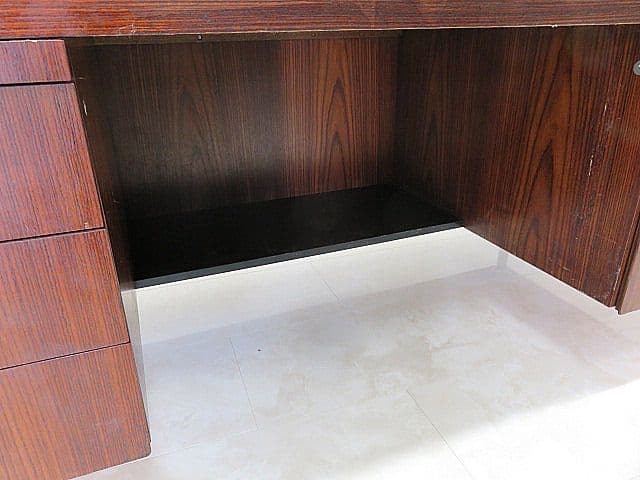 希少品/ヴィンテージ Knoll/ノール/ノル ローズウッド材デスク 両袖机