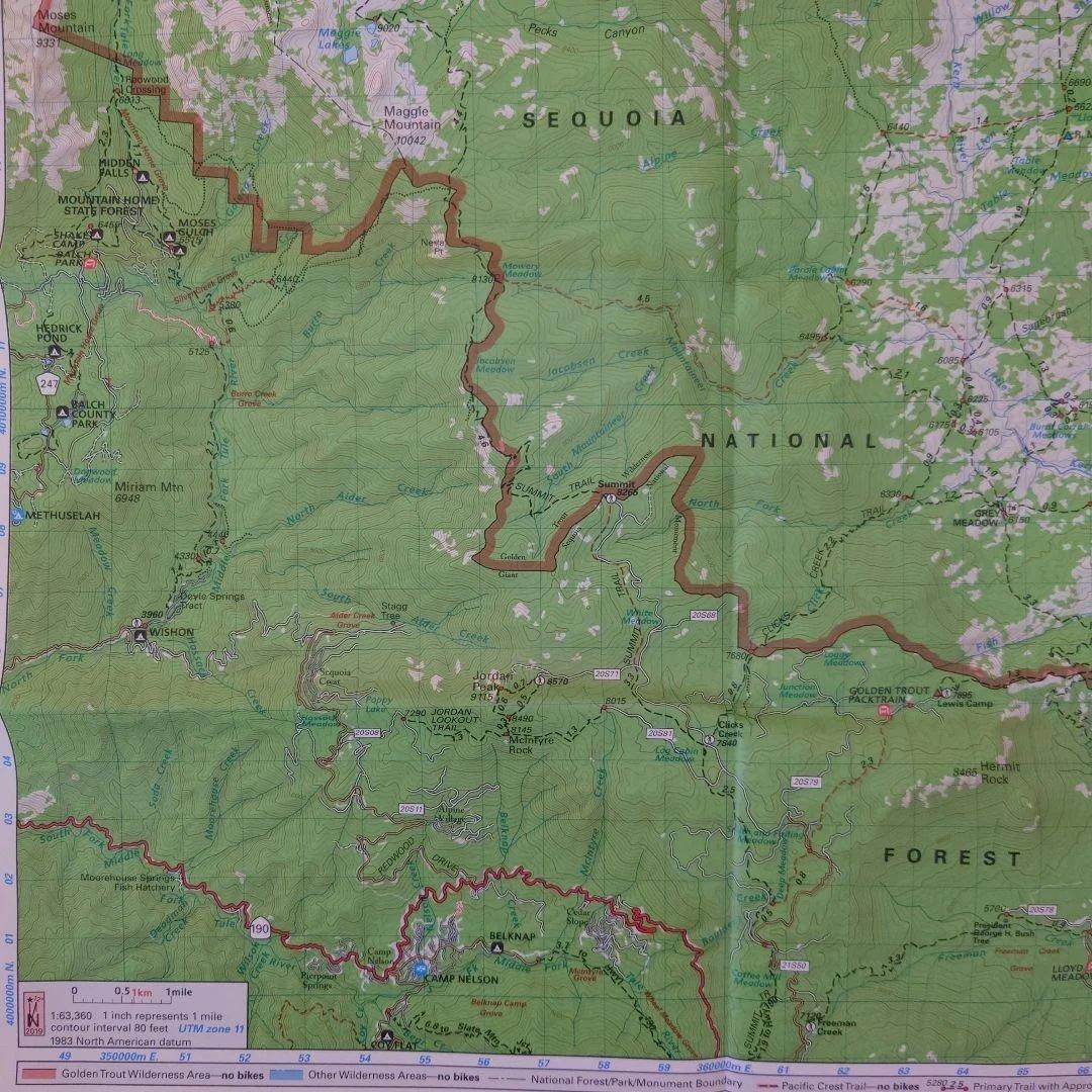 米国購入品】カリフォルニア州近郊のトレイルマップ 登山地図