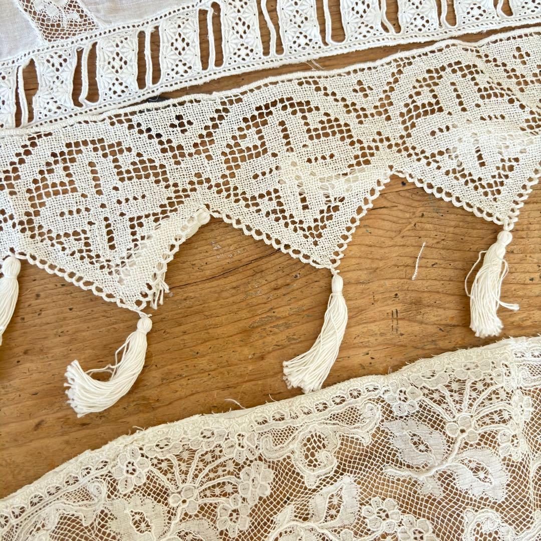 フランスアンティークレース.ハンカチ色々セット - アンティーク雑貨