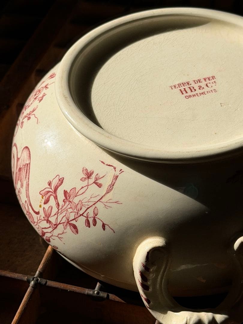⚫︎フランスアンティーク⚫︎HB&C ショワジールロワ窯⚫︎深赤色の