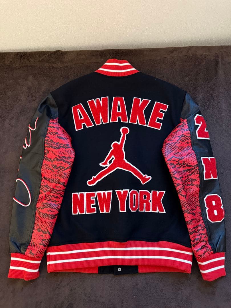 Jordan AwakeNY バーシティJacket S Redスタジャン Jordan AwakeNY バーシティJacket S Redスタジャン - メルカリ